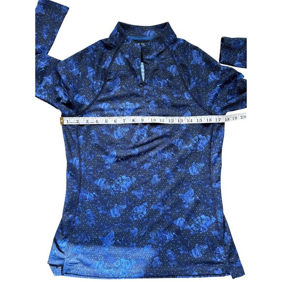 Peter Millar 1/4 Zip Pullover Top Blue Print UPF 50 Long Sleeve Womens Size S - Picture 5 of 8